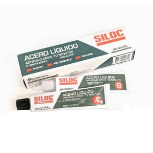 SILOC adhesivo EPOXI ACERO LÍQUIDO dos componentes 57g POMO