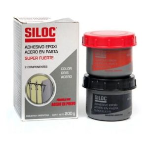 SILOC adhesivo EPOXI EN PASTA GRIS ACERO dos componentes 200g POTE