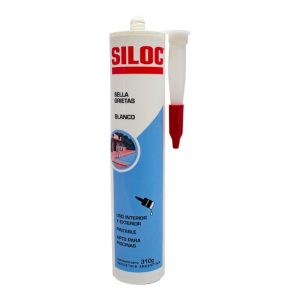 SILOC sellador multiuso SELLA GRIETAS BLANCO piscinas sintético pintable 310g CARTUCHO