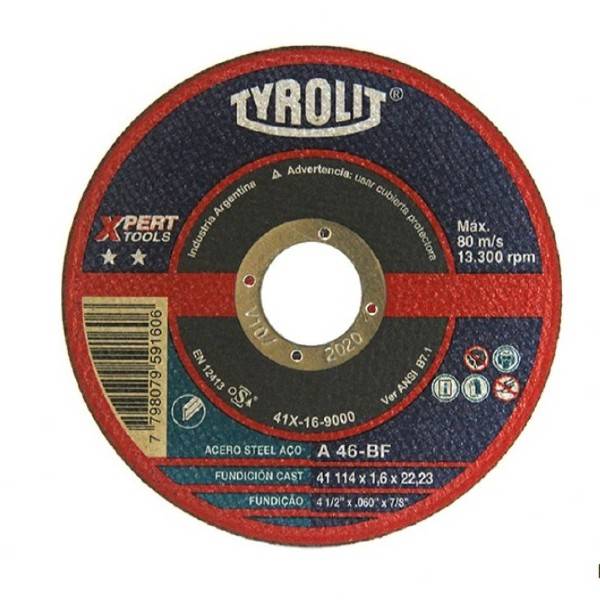 TYROLIT disco corte XPERT TOOLS aceros 30-BF amoladora 230x3x22.23mm CENTRO DEPRIMIDO
